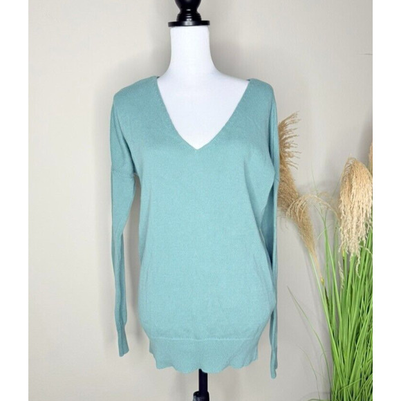 American Apparel Womens V Neck Knit Pullover Sweater 100 Cotton Small Preppy - Picture 1 of 8